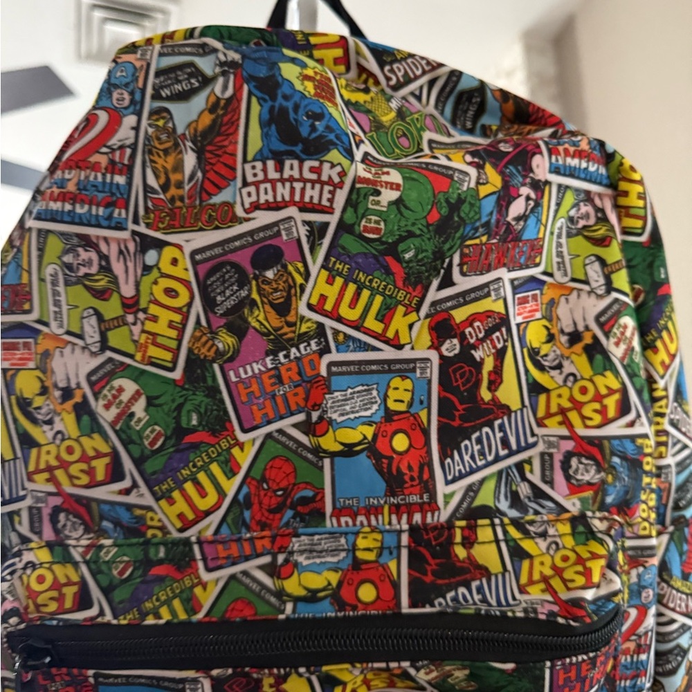 Marvel Multicolor Comic Strip Backpack New Condit… - image 3